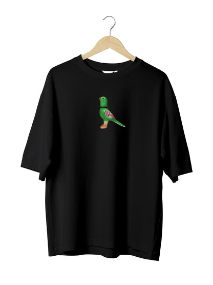 Buy  Parrot Memories Oversized  Drop-Shoulder T-Shirt